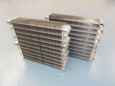 Aluminium heat exchangers (evaporators) as designed by IMP-PAN.